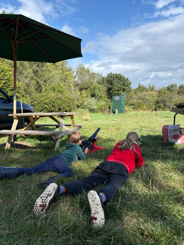Air rifle shooting in Clutton, Somerset